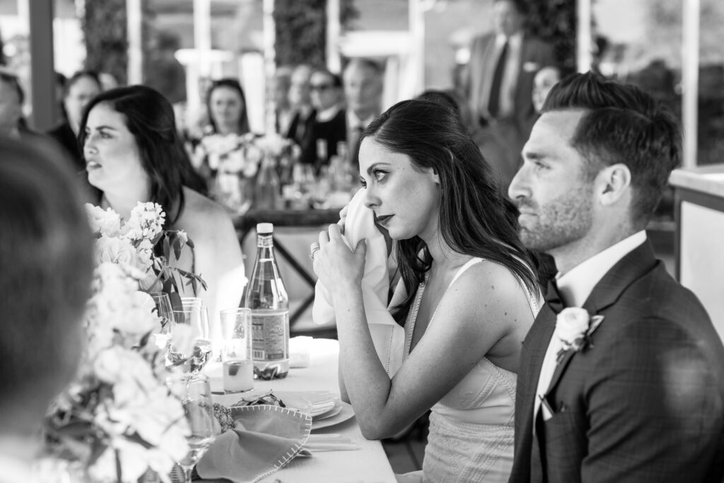 emotional moments captured - the bride responds to her fathers speech